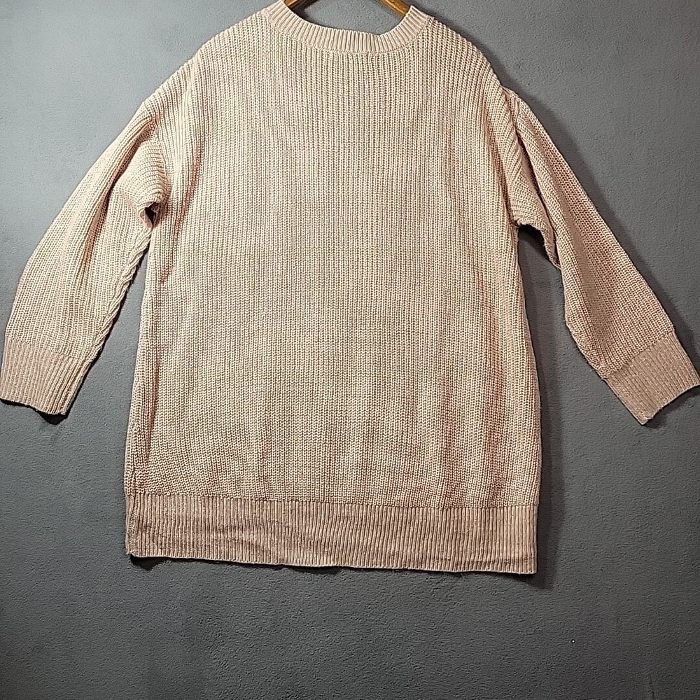 CABLE & GAUGE PINK Sweater Womens 1x Cold Shoulder Knit - Picture 9 of 12